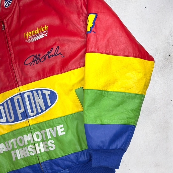 Vintage Chase Jeff Gordon #24 DuPont Rainbow Leather NASCAR Jacket L Winston Cup - Picture 8 of 15